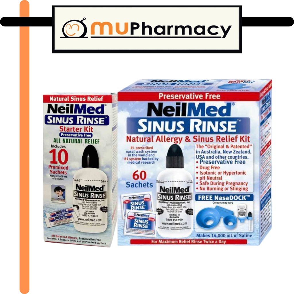 NeilMed Sinus Rinse Starter Kit (1 bottle+10 sachets)/ Sachets 120's ...