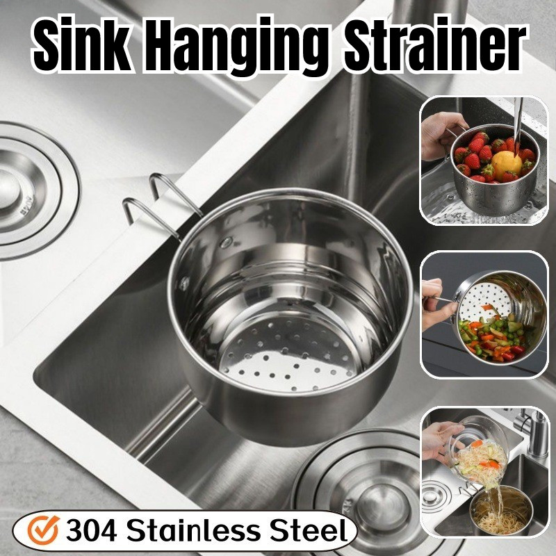 Sink Hanging Strainer Basket Multi-function Storage Drainage Rack ...