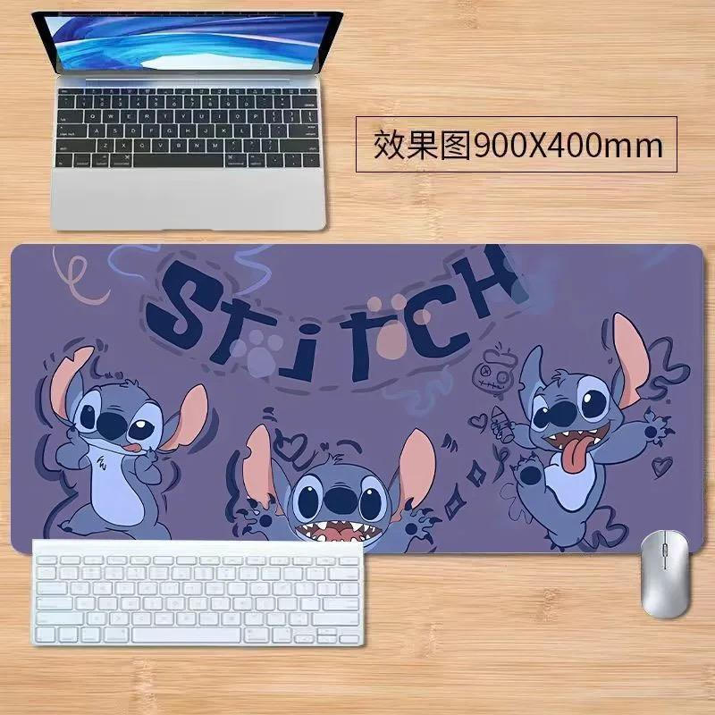 Stitch Mouse Pad - Cute Blue Alien Anime XL Desk Mat, 3mm Thick & Anti ...