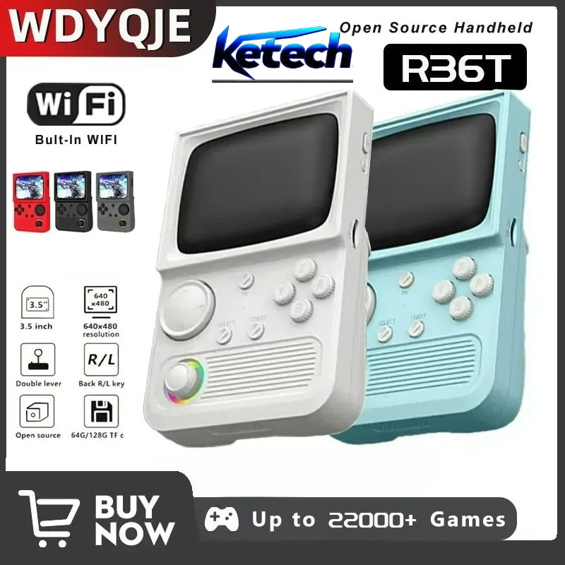 R36T Retro Game Console 22,000+ Preloaded Games, Portable Handheld ...