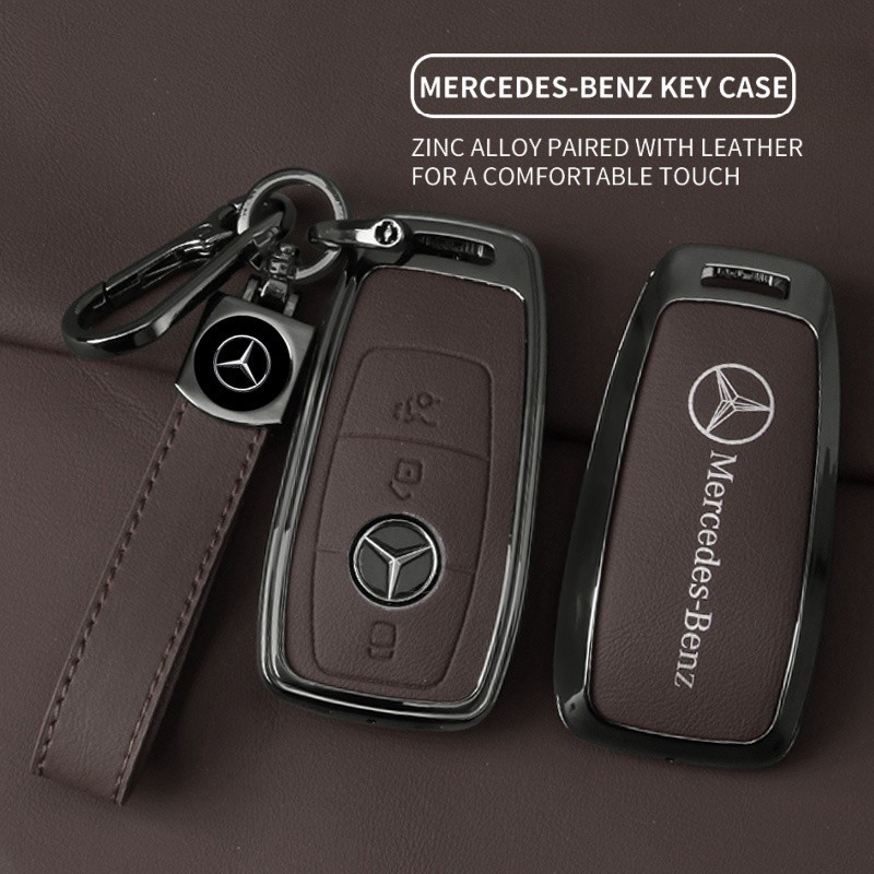 [Alloy leather]Car key Case Cover for Mercedes Benz 2017-2024 A-Class C ...