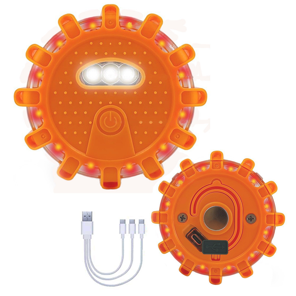 LED Road Flare USB Type-C Charging Road Fault Emergency Rescue Warning ...