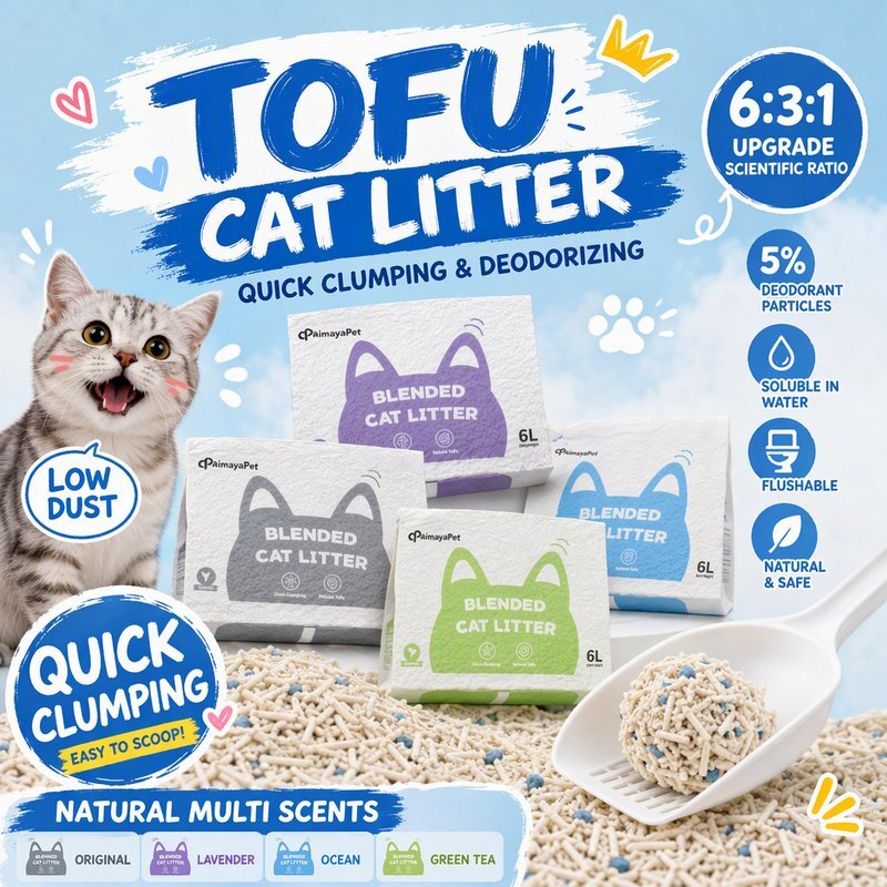 Tofu Cat Litter 6L Natural Plant Super Clumping Flushable Odor Control ...