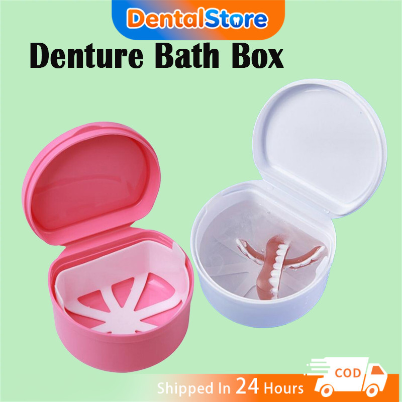 Denture Bath Box Dental False Teeth Storage Box Denture Cleaning Box ...