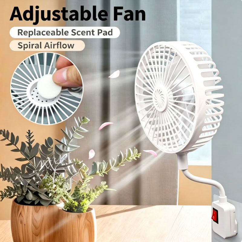 360° Rotatable Mini Cooling Fan - Wall Mount Silent Plug-In Fan ...