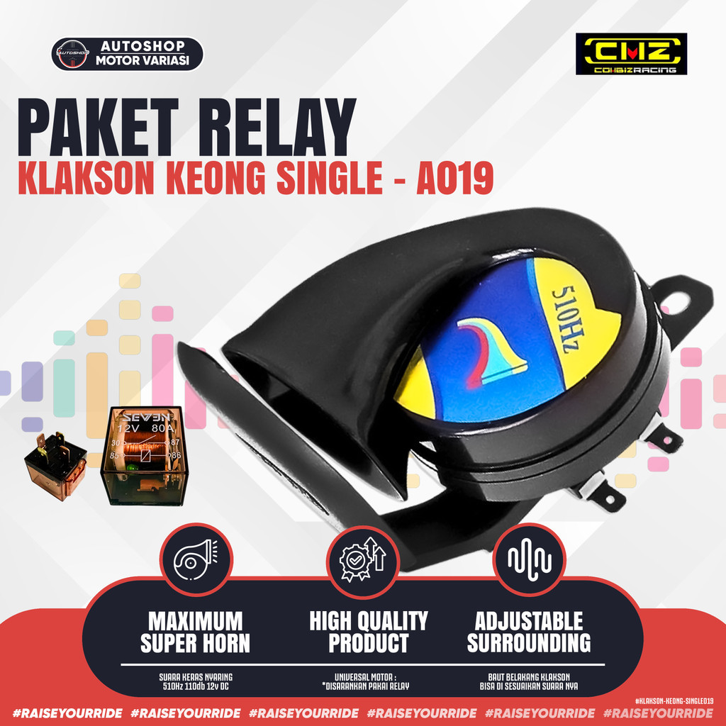 Denso 12V Motorcycle Snail Horn + 80A Relay COMBIZ RACING | Shopee Malaysia