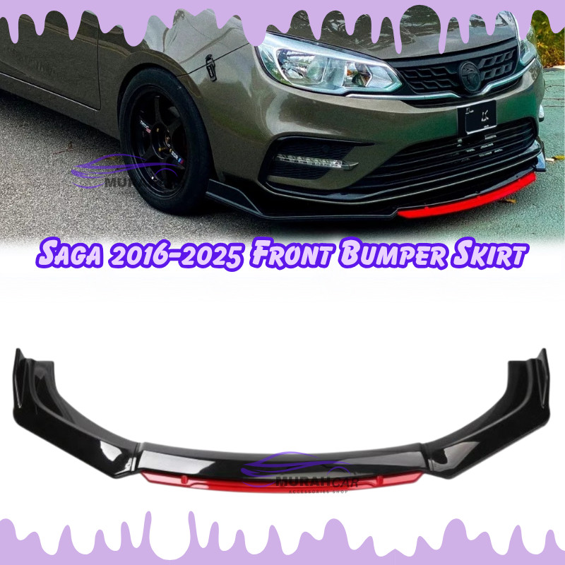 Front Bumper Diffuser Lip Proton Saga VVT 2016-2025 Glossy Black ...