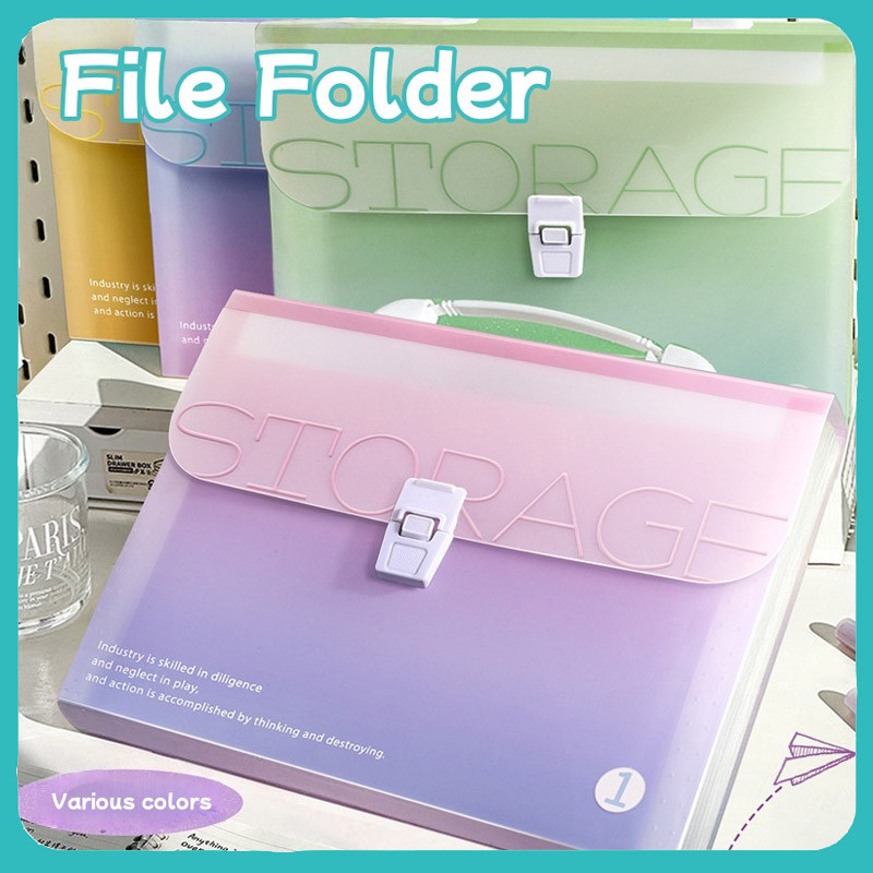 Multilayer 13 Pocket Grid A4 Paper Folder File Student School Office ...