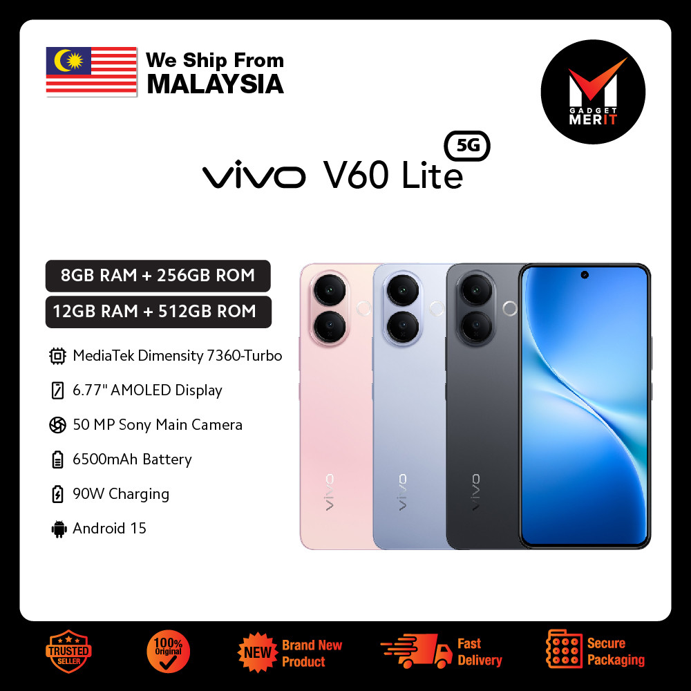 Vivo V60 Lite 5G Smartphone | Mediatek Dimensity 7360 Turbo | 6.77 ...