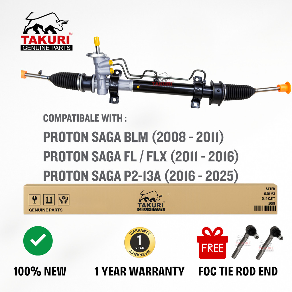 TAKURI 100% NEW STEERING RACK FOR PROTON SAGA BLM FLX EXORA GEN 2 WAJA ...