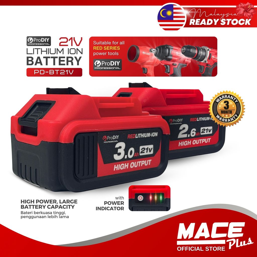 1pcs PRODIY 21V Rechargeable Lithium Ion Battery for Impact Wrench ...