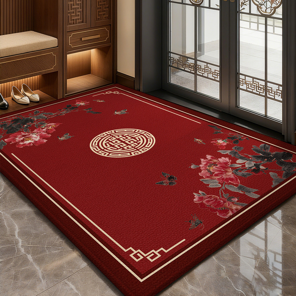 Entrance Door Mat Red Absorbent Carpet Door Mat Household Door Entrance ...