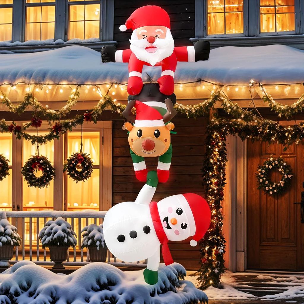 8FT Christmas Decorations Outdoor, Christmas Inflatables Climbing Santa ...