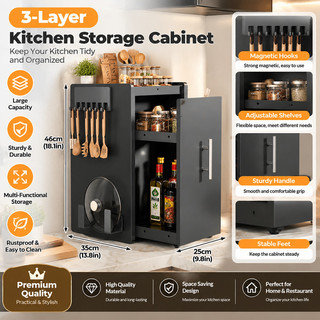 Pull Out Dustproof Countertop Spice Rack, Multi-functional Condiment ...
