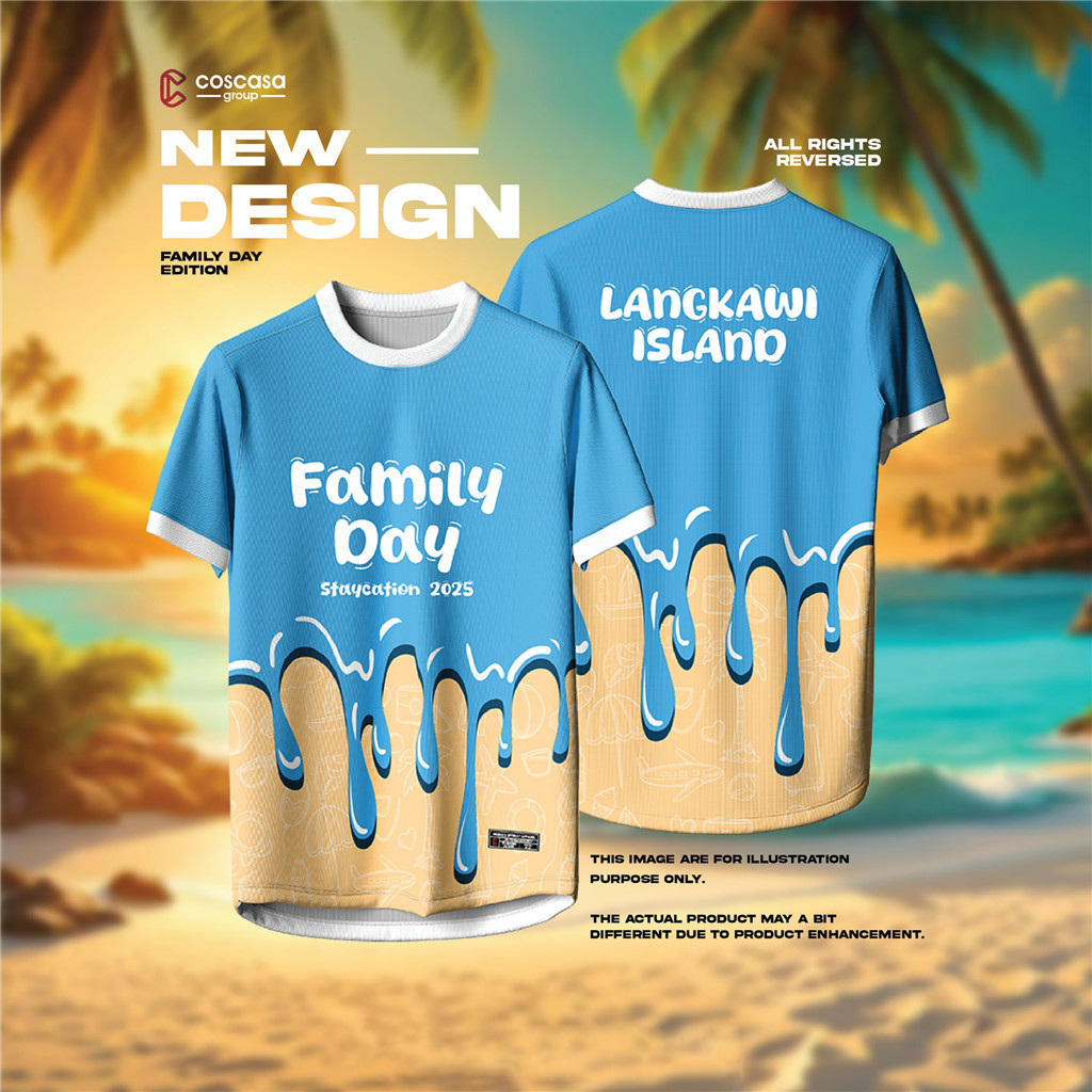Family Day jersey sublimation breathable blue beige Langkawi Island ...