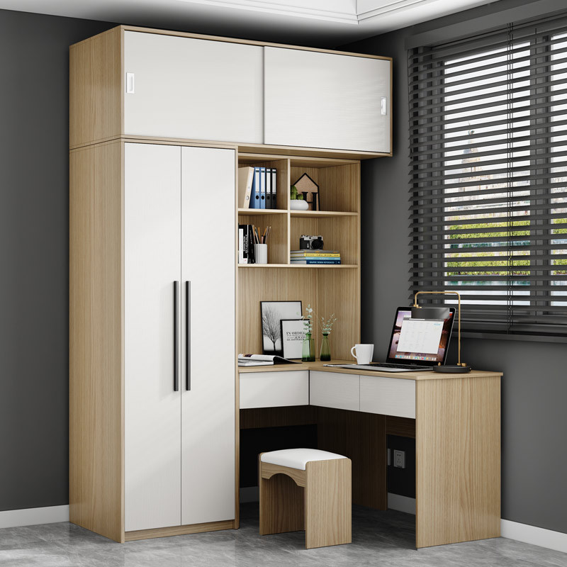New Chinese Style L-Shaped Corner Computer Desk Wardrobe Integrated ...