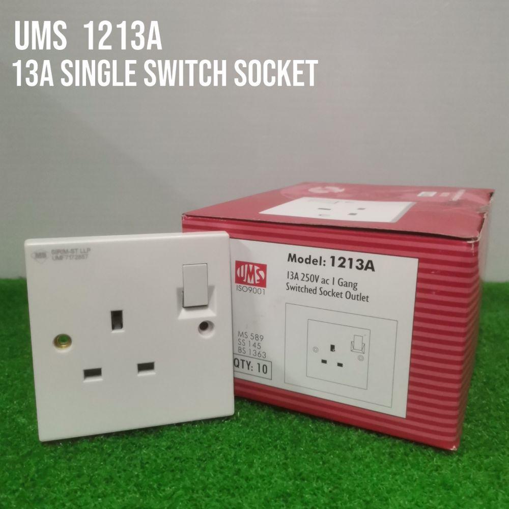 [READY STOCK] [SIRIM] UMS 1213A SWITCH SOCKET OUTLET/ 13A 1 GANG SWITCH ...