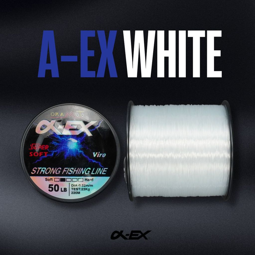 A-EX VIRO Super Soft Transparent White Fishing Line Spool Tali Tangsi ...