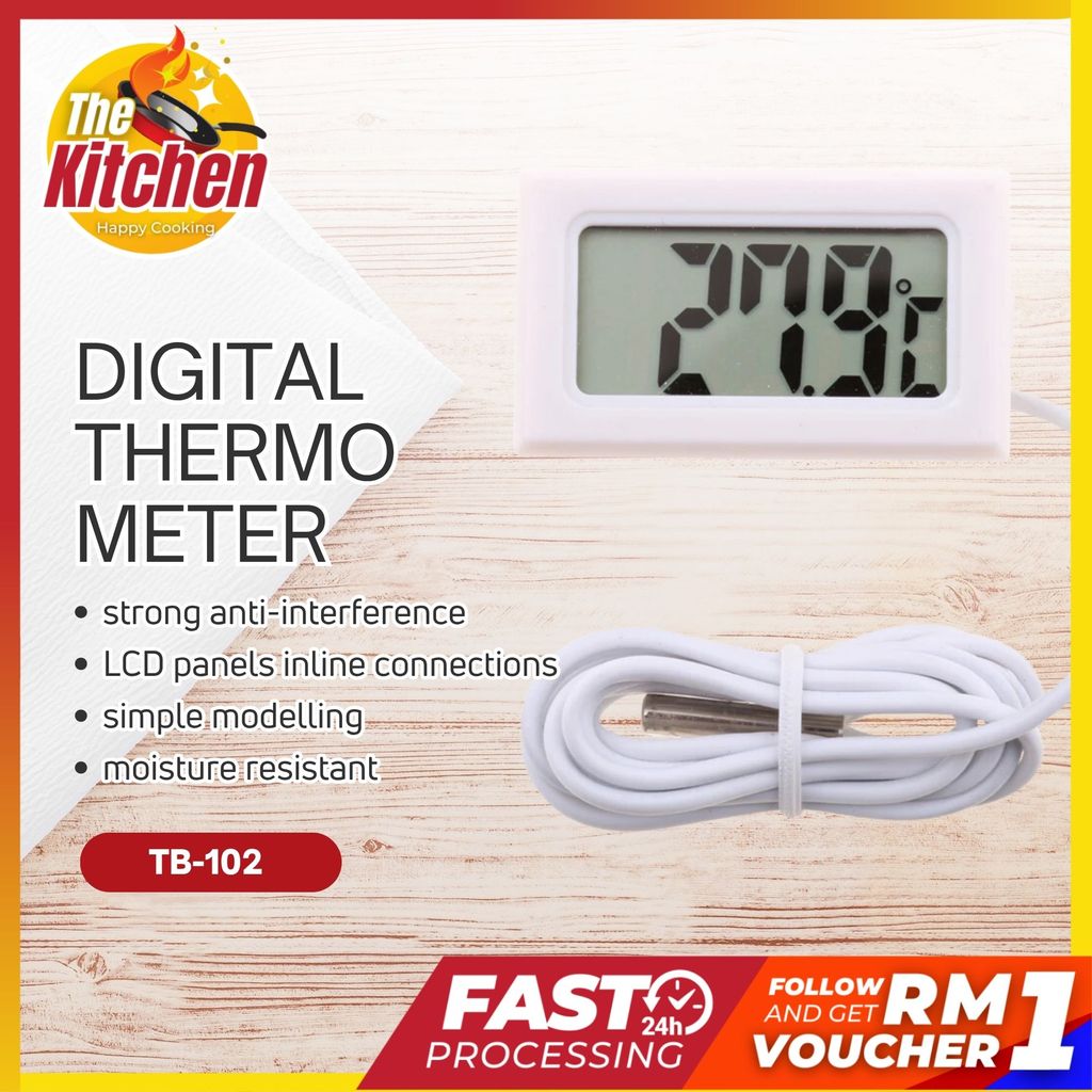 TB-102 Digital Thermometer Fish Tank Fridge Freezer Probe Sensor Mini ...