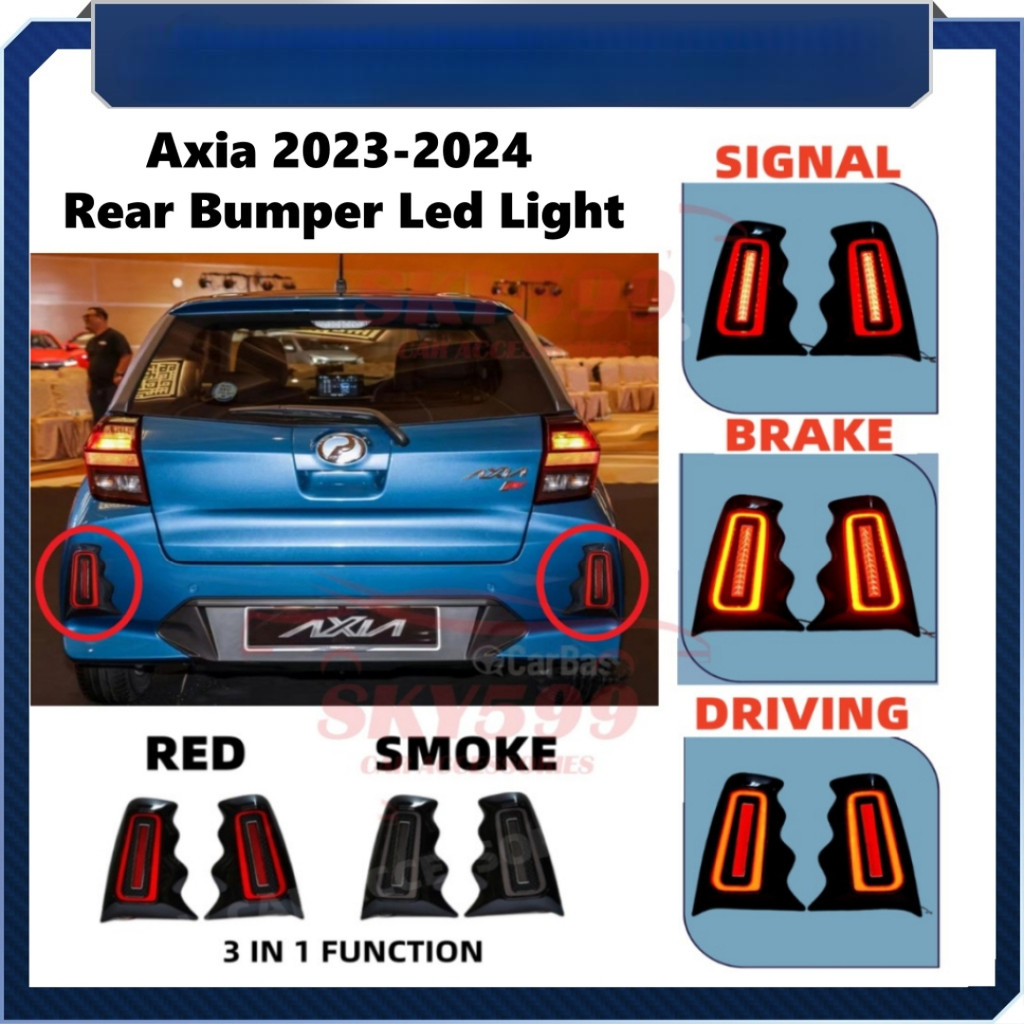Perodua Axia 2023 2024 2025 Tail Rear Bumper Lights Lamp LED Reflector ...