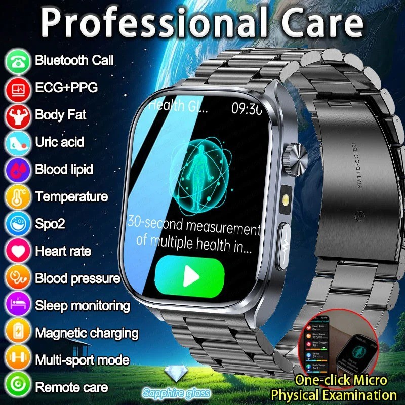 2025 Health Smart Watch Uric Acid Lipid Blood Pressure Blood Components ...
