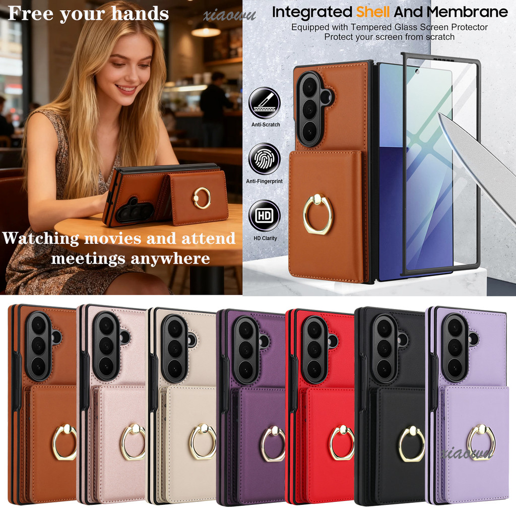 Luxury RFID Blocking Leather Folding Case For Samsung Galaxy Z Fold7 ...