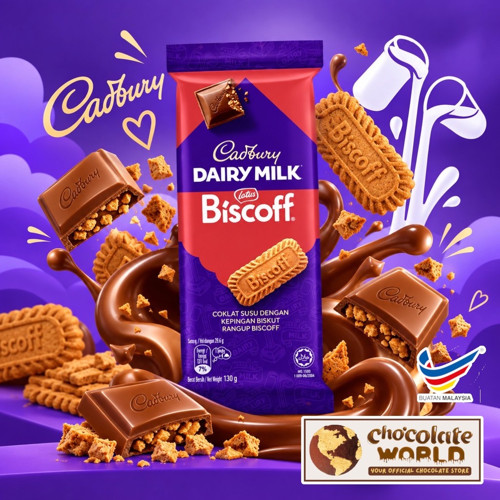 Cadbury Dairy Milk Lotus Biscoff Chocolate Bar 130g | Shopee Malaysia