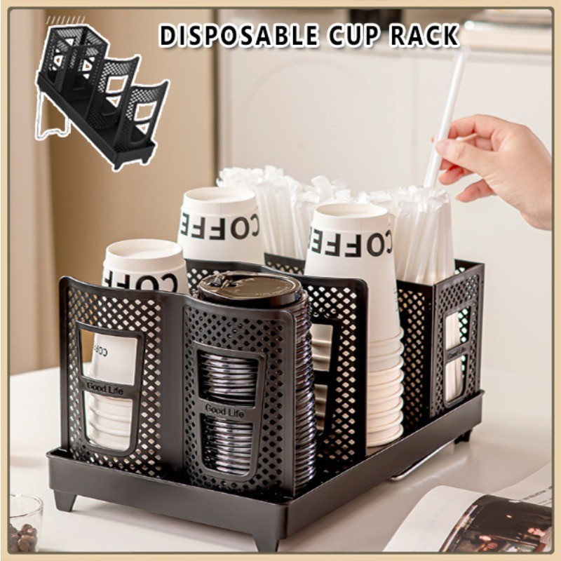 Disposable Plastic Cup Storage Rack Coffee Shop Paper Cup Holder ...