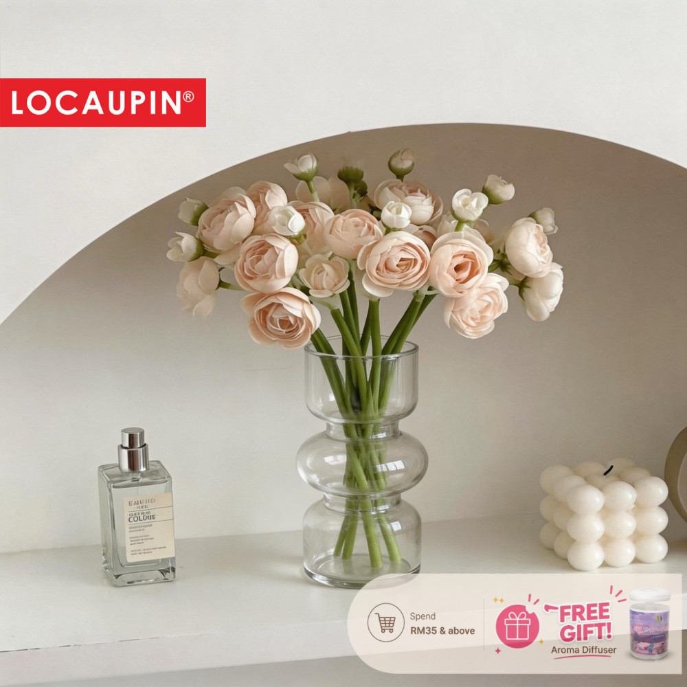 Locaupin Home Vase Flower Arrangement Optic Color Glass Vases with ...