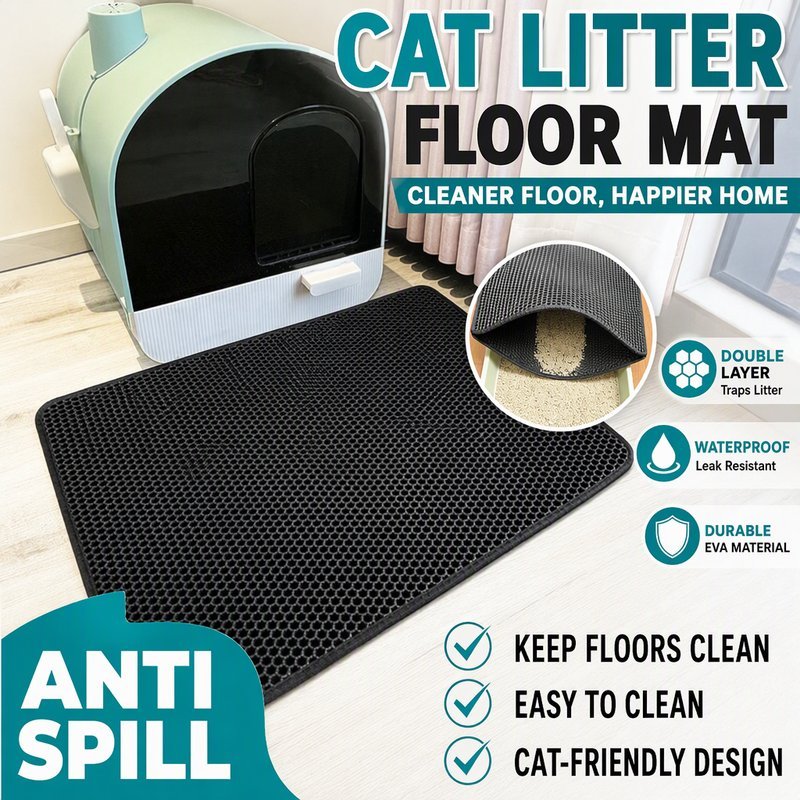 Pet Cat Litter Floor Mat Eva Double Layer Pet Mat Waterproof Pet Cat ...