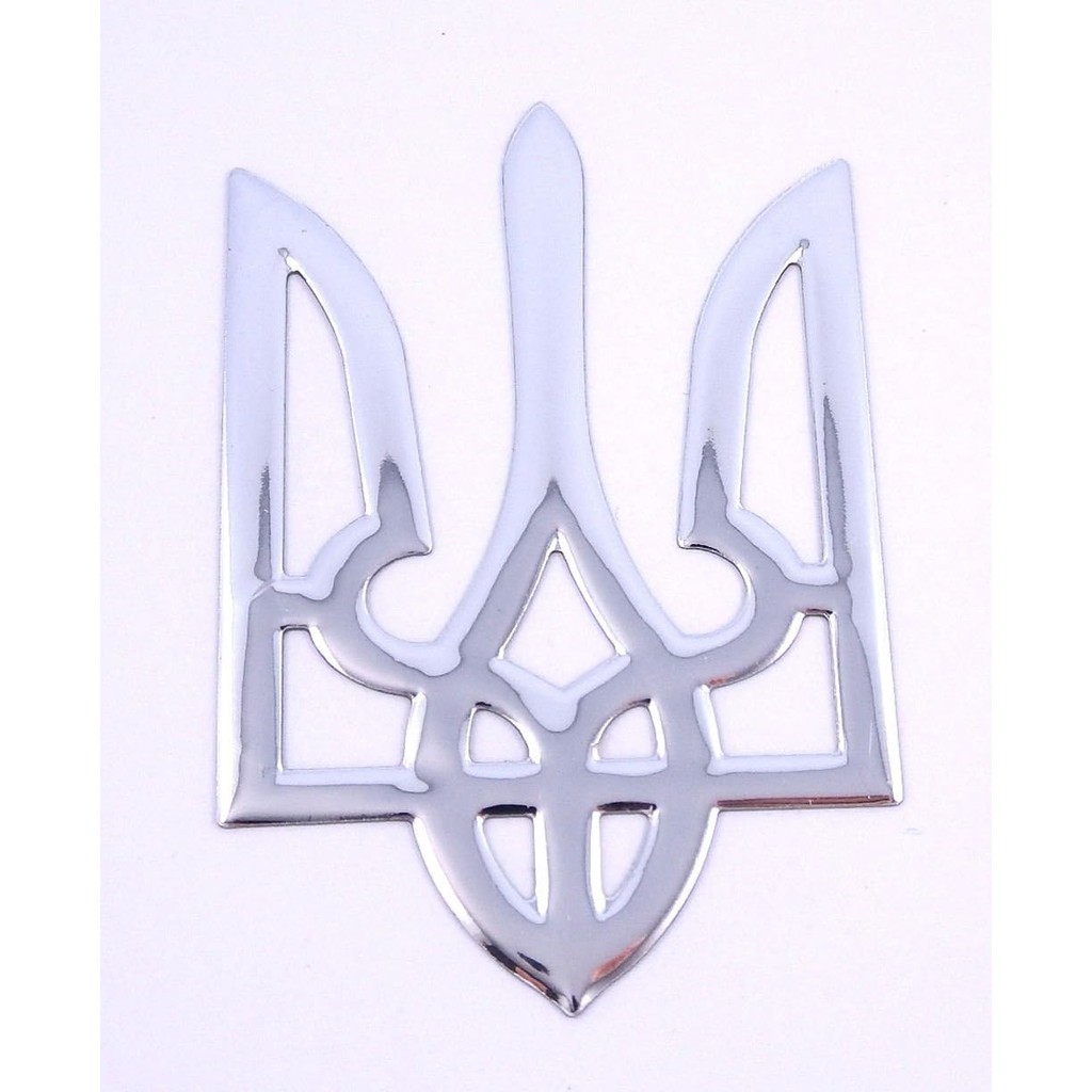 Ukrainian Trident Chrome Decal Emblem Ukraine Tryzub 3D Sticker car ...