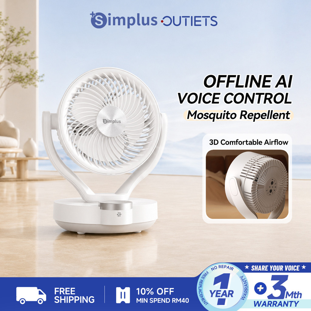 【NEW】Simplus AI Voice-Controlled Circulator Fan | 3 Speed Settings ...