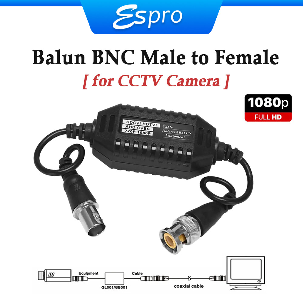 Coaxial CCTV Video Ground Loop Isolator Balun BNC Male to Female for ...