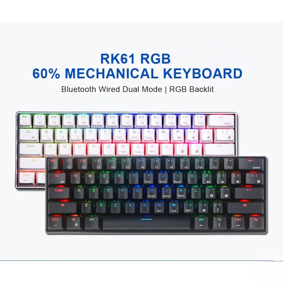 Royal Kludge RK61 RK71 bluetooth wireless Wired 60% Mechanical Gaming ...