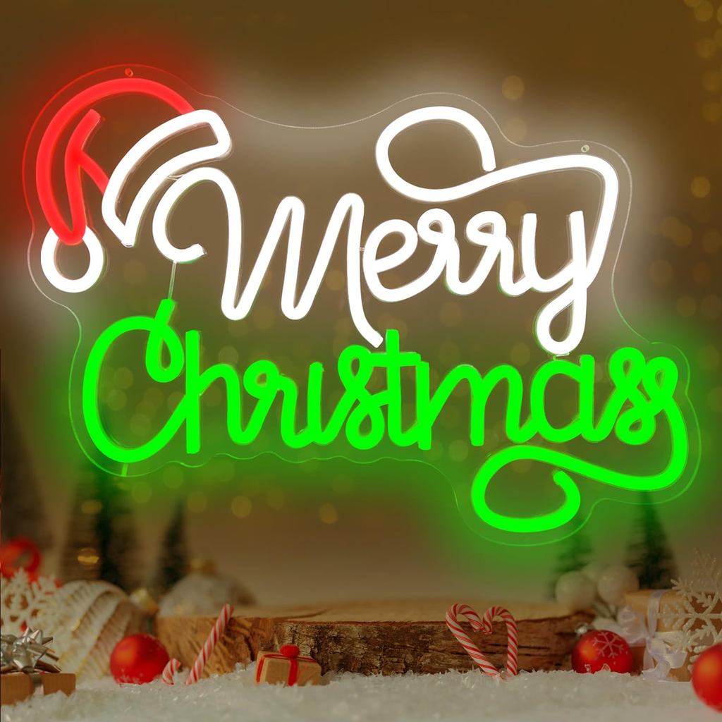 Merry Christmas Neon Sign Christmas LED Signs Dimmable Neon Light Signs ...