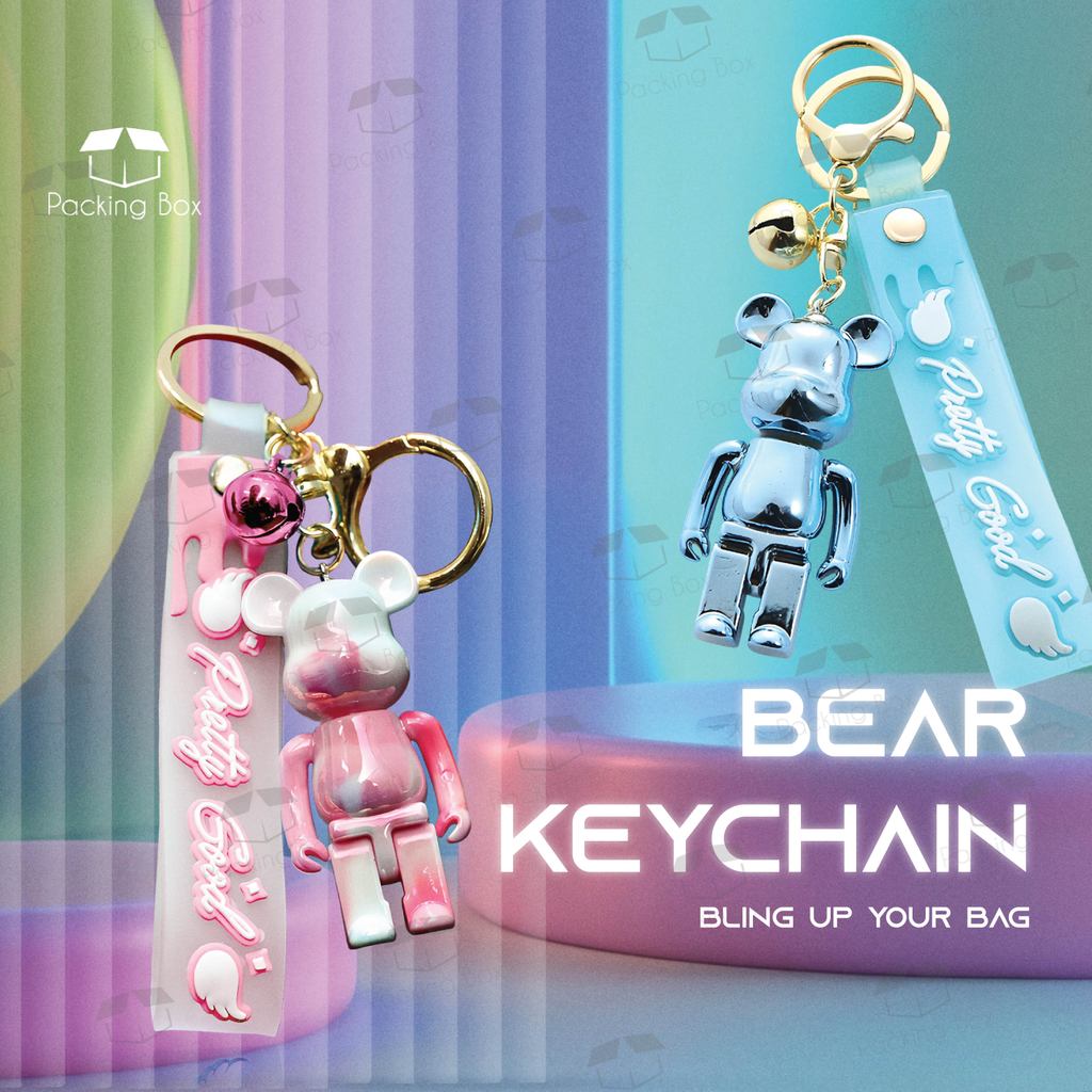 PKB Shiny Bear Brick Keychain Cute Pretty Bear Keychain Backpack Pencil ...