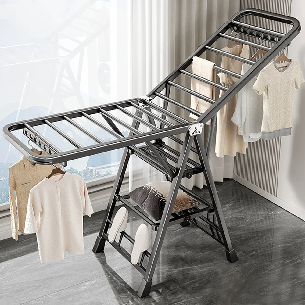 Foldable clothes drying rack with wheel heavy duty outdoor clothes ...