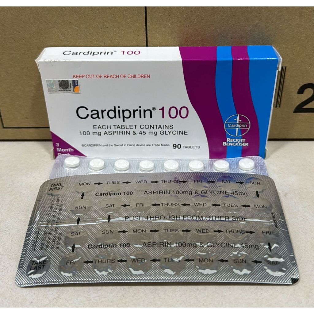 CARDIPRIN 100MG 30's 90's Aspirin 100 mg and glycine 45 mg RECKITT ...