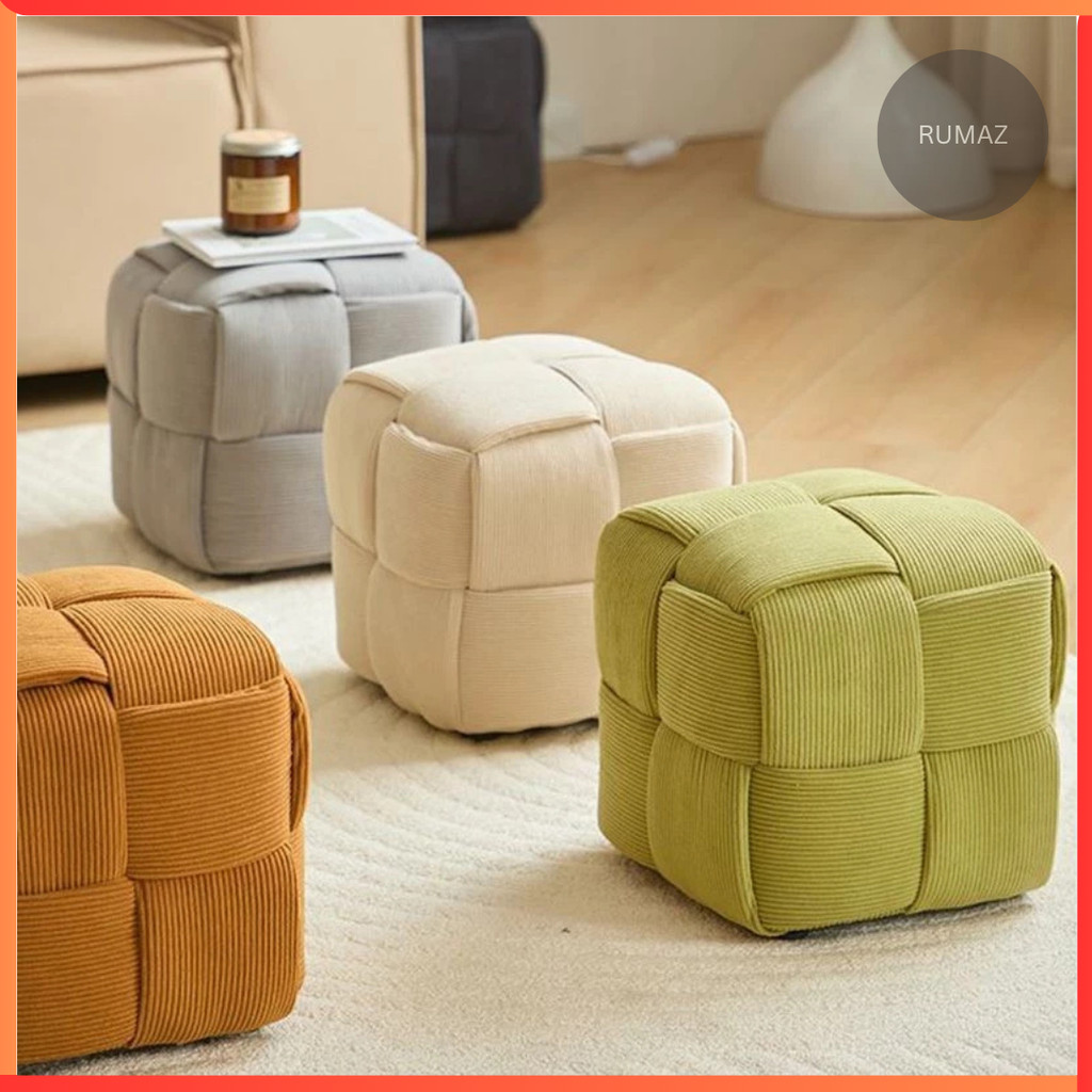Rubik Cube Stool Shoe Bench Solid Wood Household Low Stool Shoe ...
