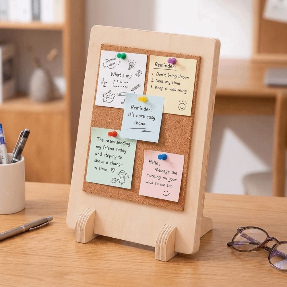 AHOUR Cork Message Board, Multi-Purpose Solid Wood Notice Pin Memo Rack ...