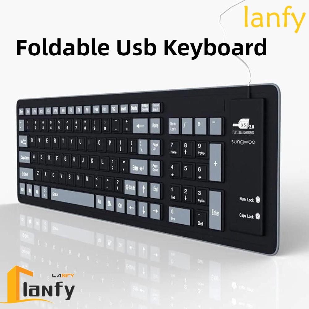 LANFY Flexible Keyboard, Waterproof Foldable USB Keyboard, USB ...