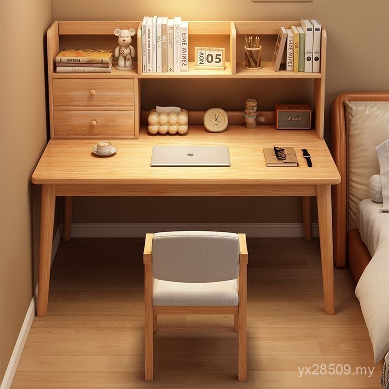 Household Student Integrated Study Table Table Solid Wood Legs Girls ...
