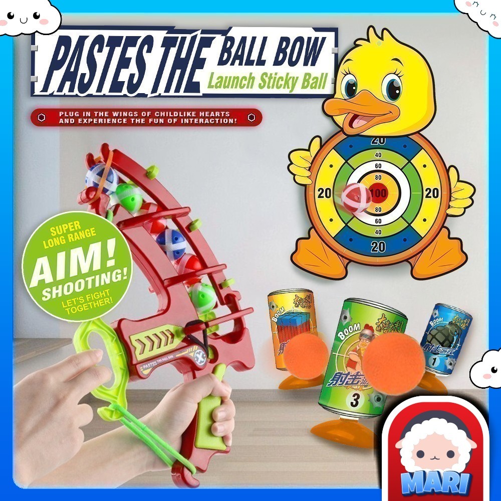 Launch Sticky Paste Ball Bow Series Mini Target Dart Board Blaster Ball ...