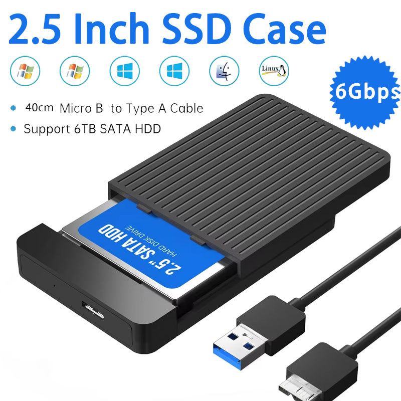 2.5 HDD/SSD Case SATA To USB 3.1/3.0 Adapter Case 6gbps HD External ...