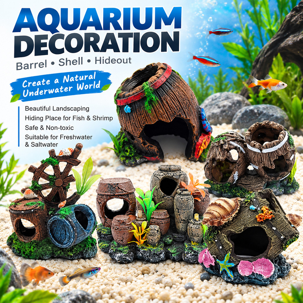 Aquarium Decoration Resin Cave Hideout Fish Tank Landscaping Ornament ...