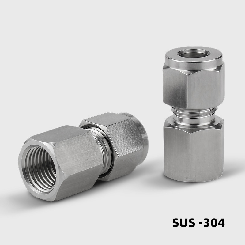 304 stainless steel compression connector 1/8 1/4 3/8 1/2 female thread ...