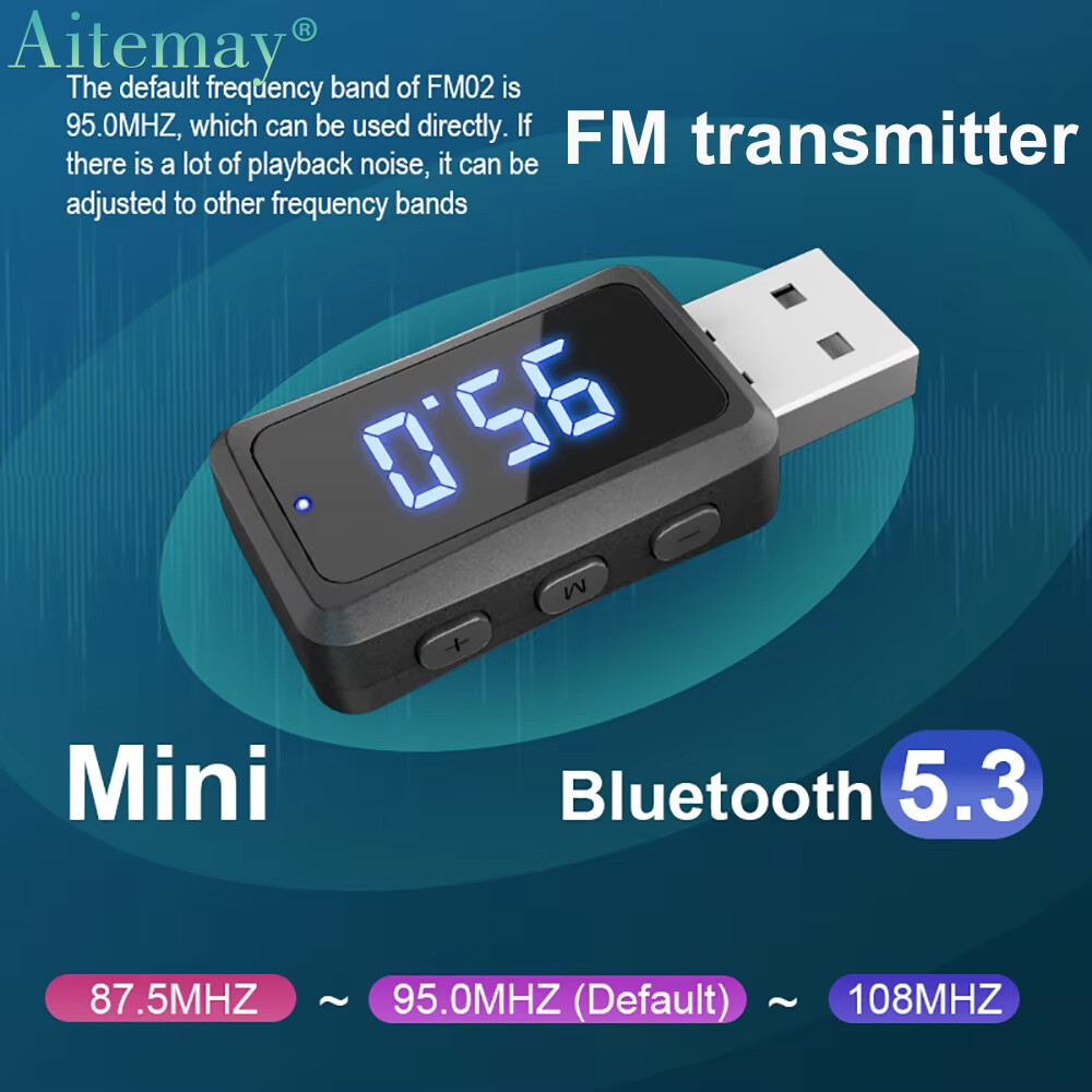 Car USB Bluetooth 5.4 FM Transmitter With Mic Handsfree Call Led ...