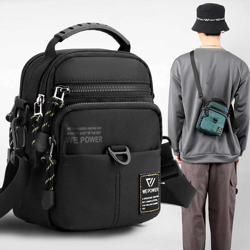 Men Mini Crossbody Shoulder Bag Water Resistant Nylon Multi Pocket ...