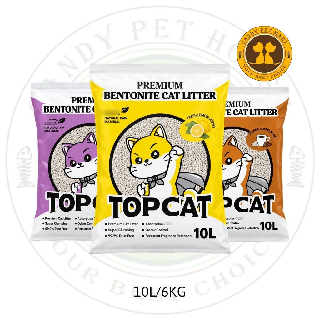 TOP Cat Pasir Kucing Premium Bentonite Clumping Cat Litter - 10L / 6KG ...