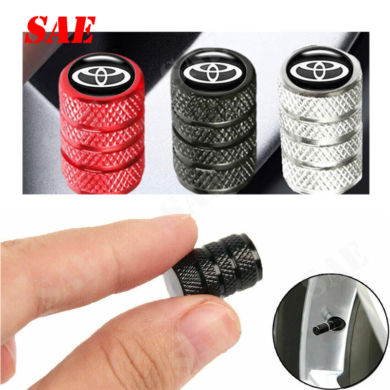 4Pcs Aluminium Metal Alloy Car Wheel Tyre Valve Stems Air Dust Cover Screw Caps